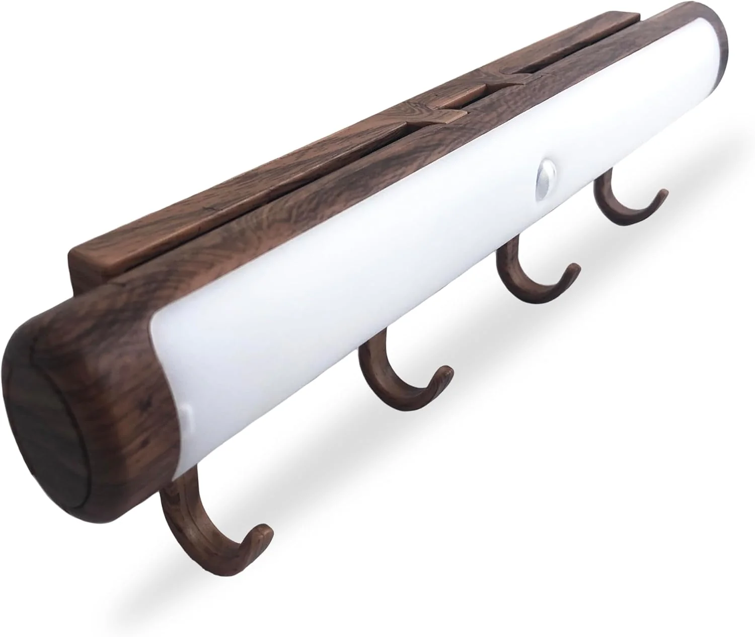 Image of Genesis - Motion Sensing COB LED Illuminated Key Holder - Key Rack with 4 Key Hook (Woodgrain)