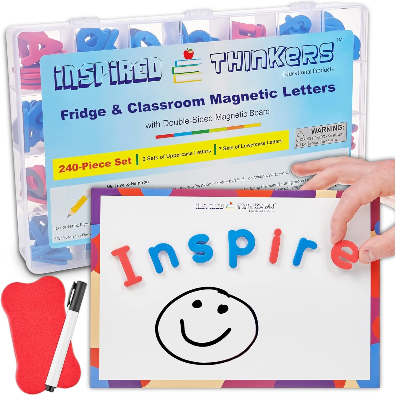 Image of Inspired Thinkers Alphabet Magnetic Letters and Numbers 240 pc Set