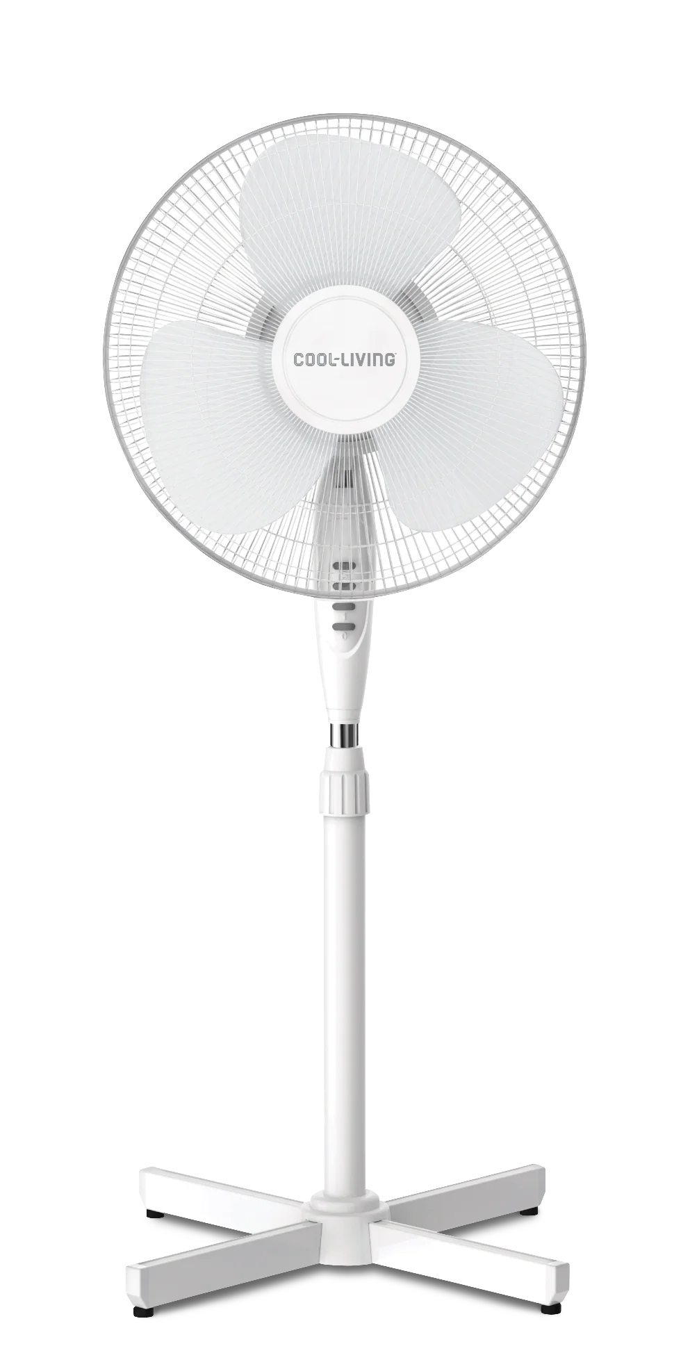 Image of 16 Electric Oscillating Pedestal Fan, 3-speed Options, 90-Degree Oscillating Head, Adjustable Height and Tilt, Powerful Air Flow, Ideal for Home, Bedroom & Office, White
