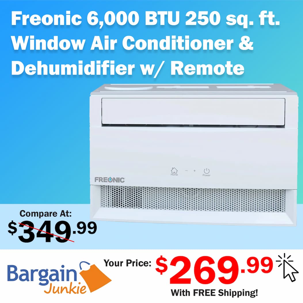 https://www.bargainjunkie.com/products/freonic-6-000-btu-250-sq-ft-window-air-conditioner-dehumidifier-with-remote-white-fhcw061abe