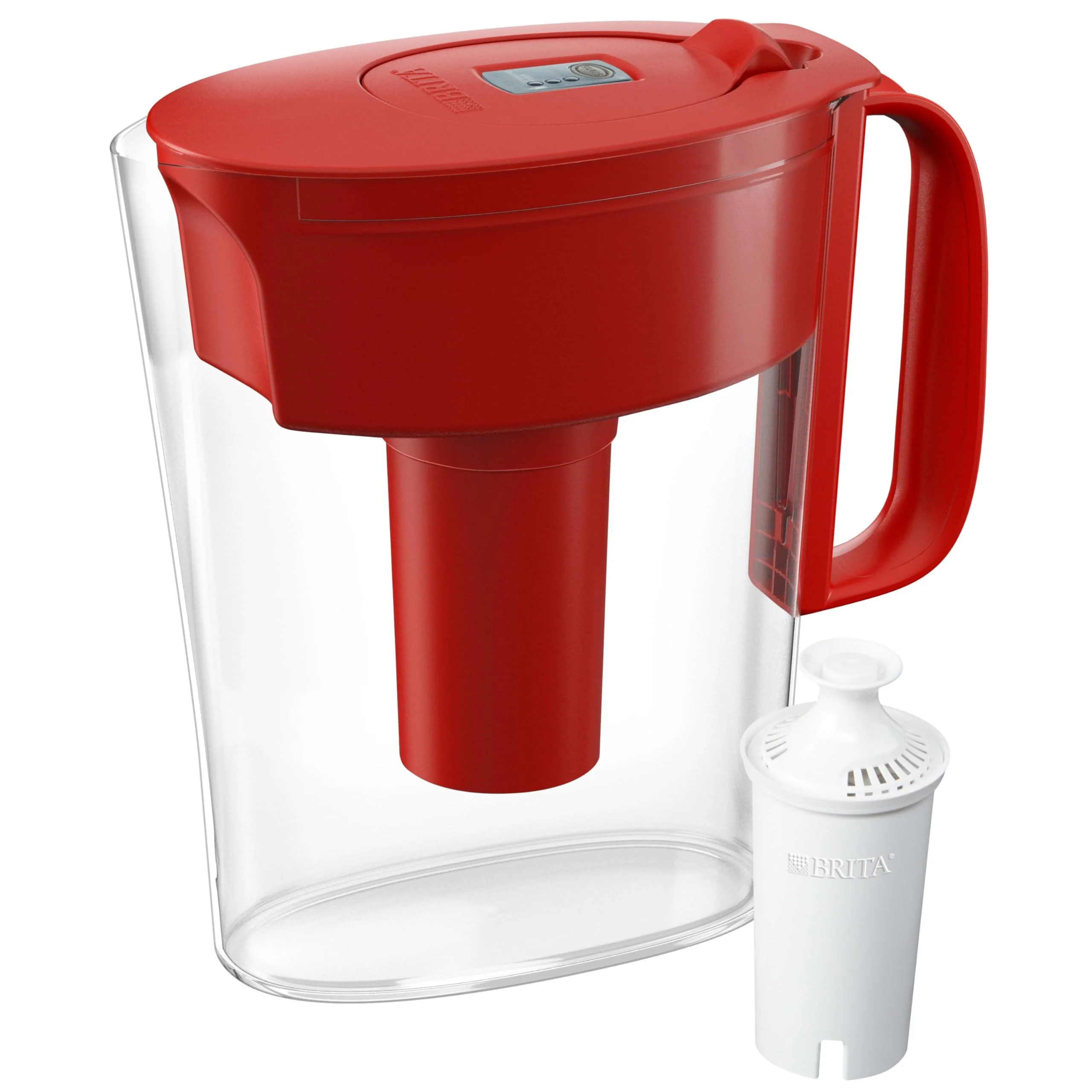 Image of Brita Metro 6-Cup Water Filter Pitcher Red BPA-Free w/ 1 Filter