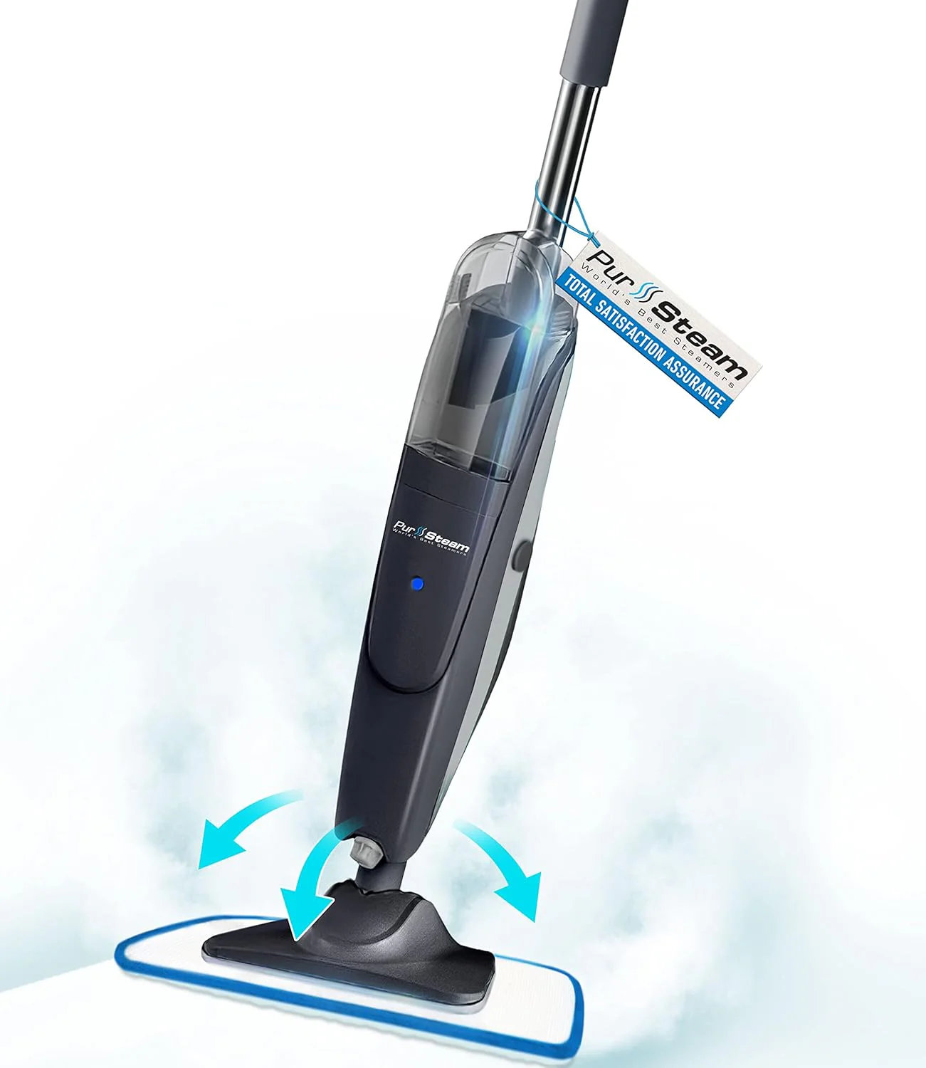 Image of PurSteam Steam Mop Cleaner, Steam Mops for Floor Cleaning - Hardwood/Tiles/Vinyl/Marble - Steam Cleaner for Kitchen, Multifunctional Whole House Steamer, Light Grey