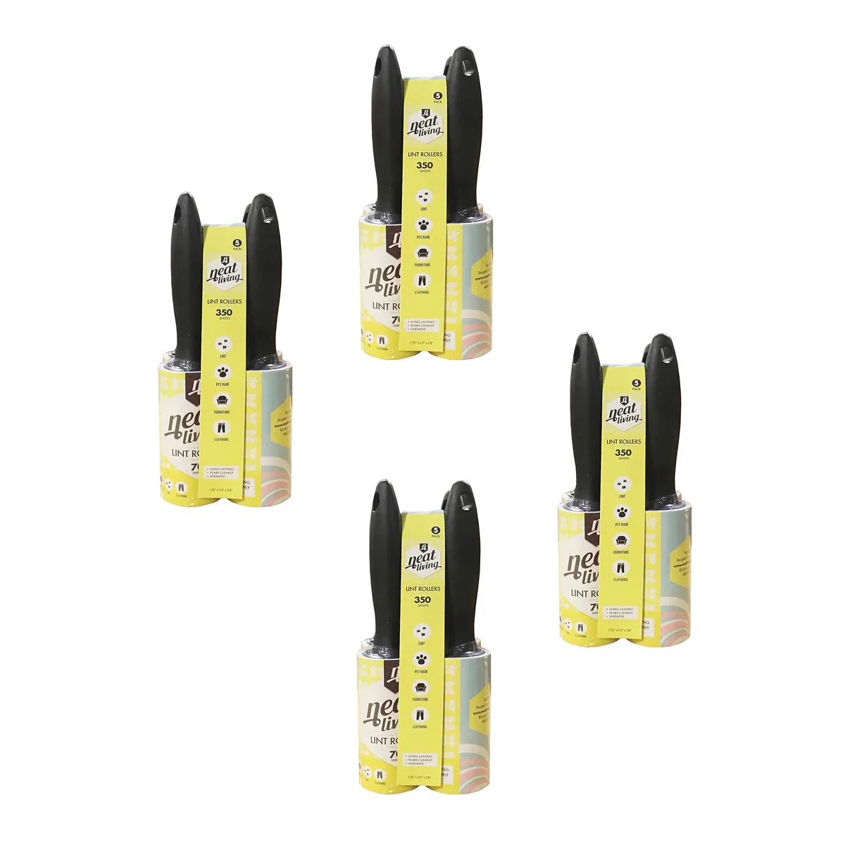 Image of Neat Living All Purpose 70 Sheet Stick Lint Rollers, 20-Pack Lint Roller (16 Rollers, 20 Rolls)