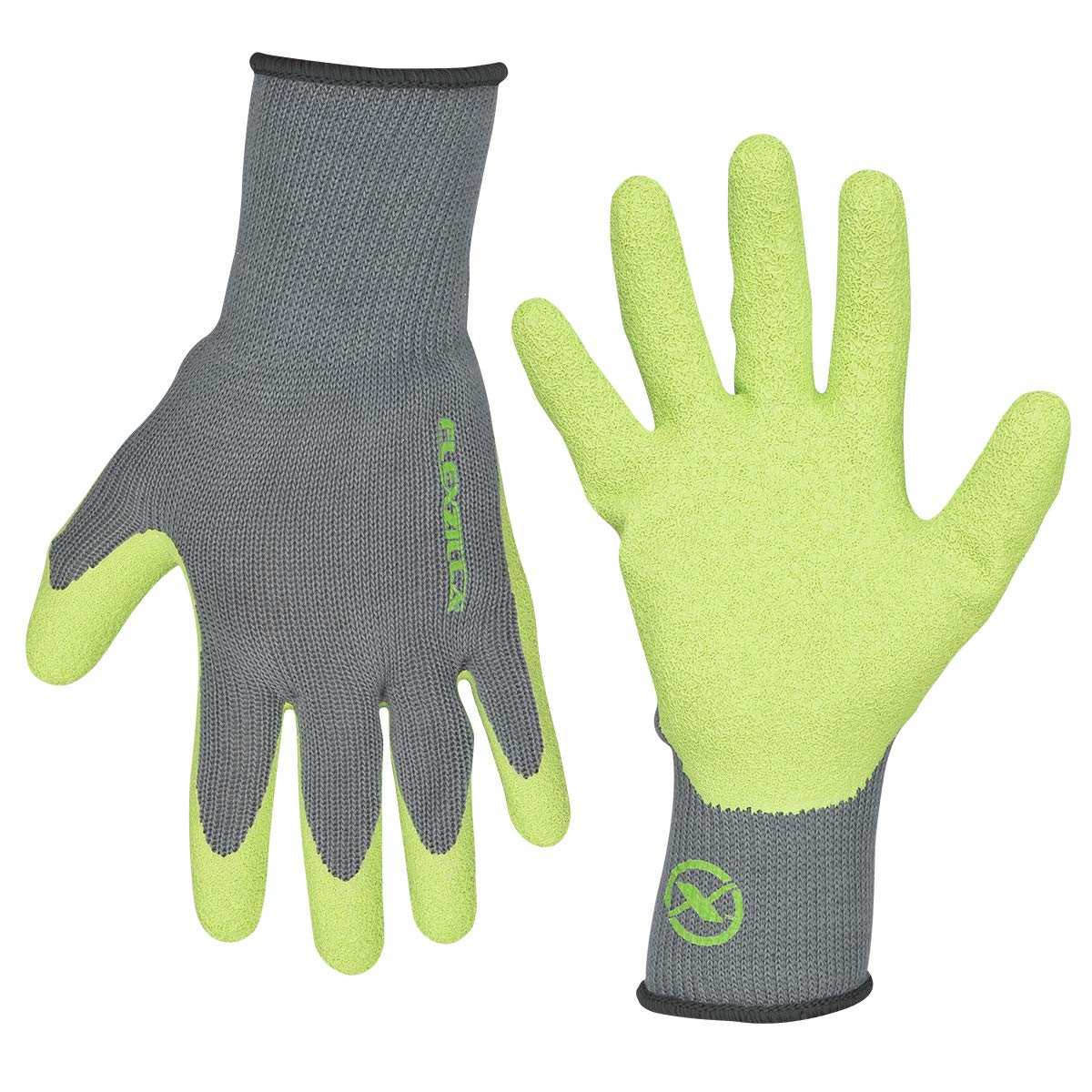 Image of Flexzilla GC240L Crinkle Latex Dip, Gray/ZillaGreen, L Garden Gloves