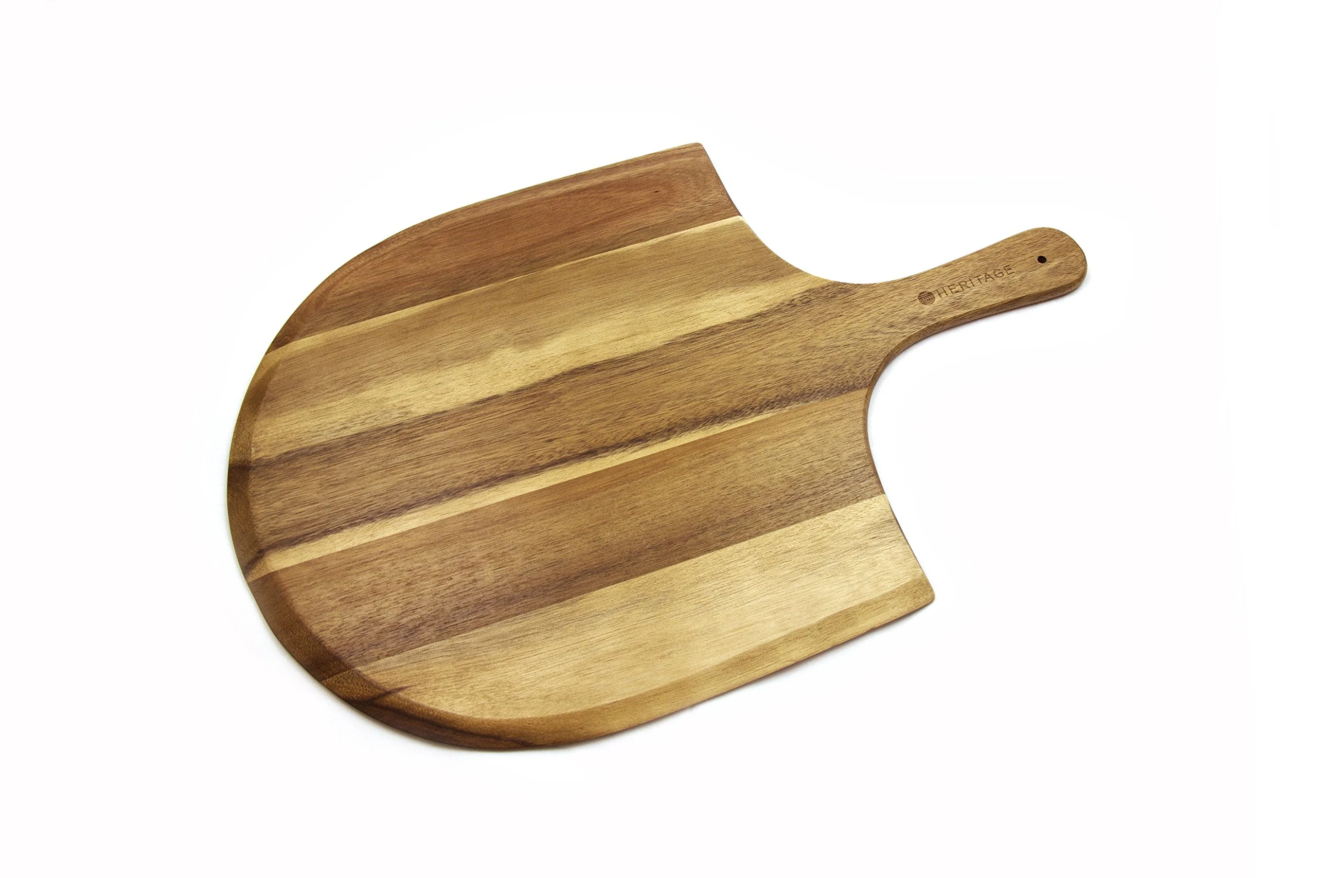 Image of Heritage Acacia Wood Pizza Peel - 22x14 inch Large Wooden Paddle Board with Handle