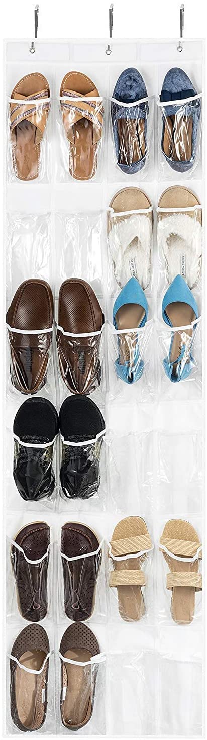Image of ZOBER Over The Door Shoe Organizer - 24 Breathable Pockets