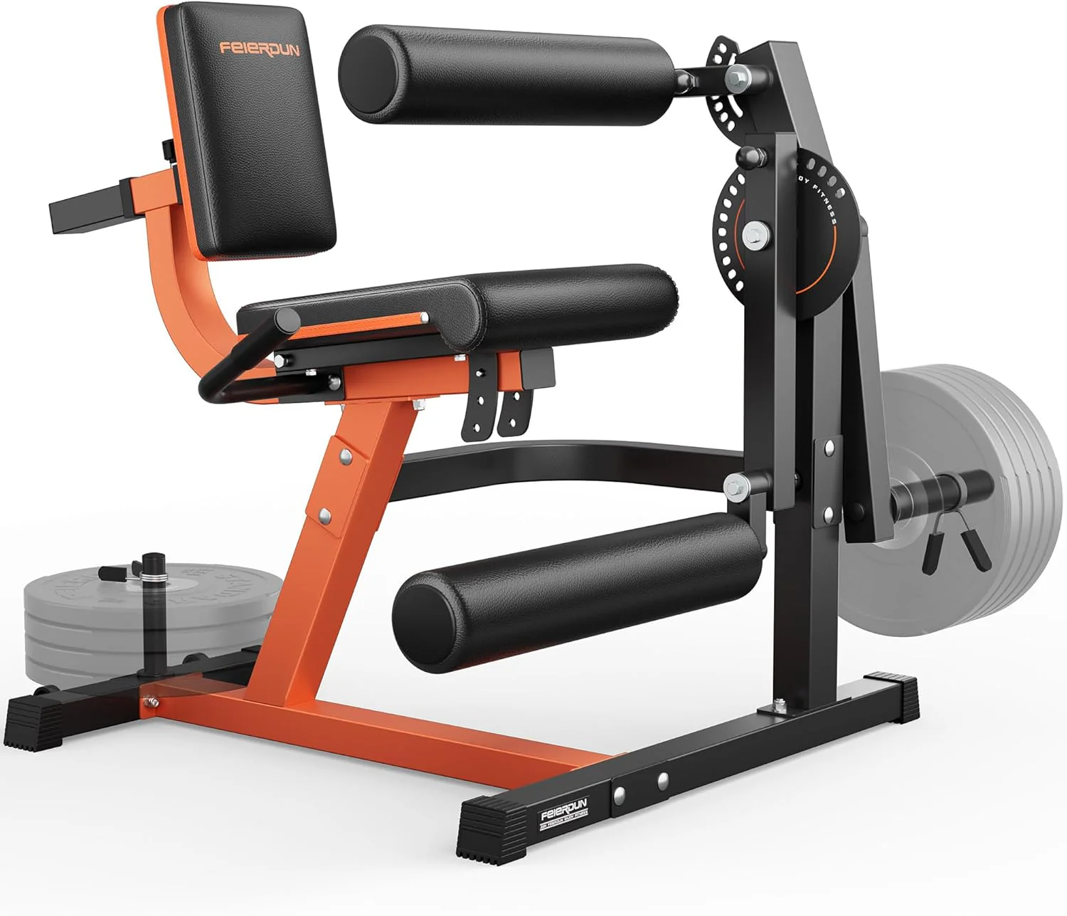 Image of FEIERDUN 4-in-1 Adjustable Leg Extension Curl Machine - 700lbs Capacity Leg Extension Machine for Lower Body Workouts - Orange