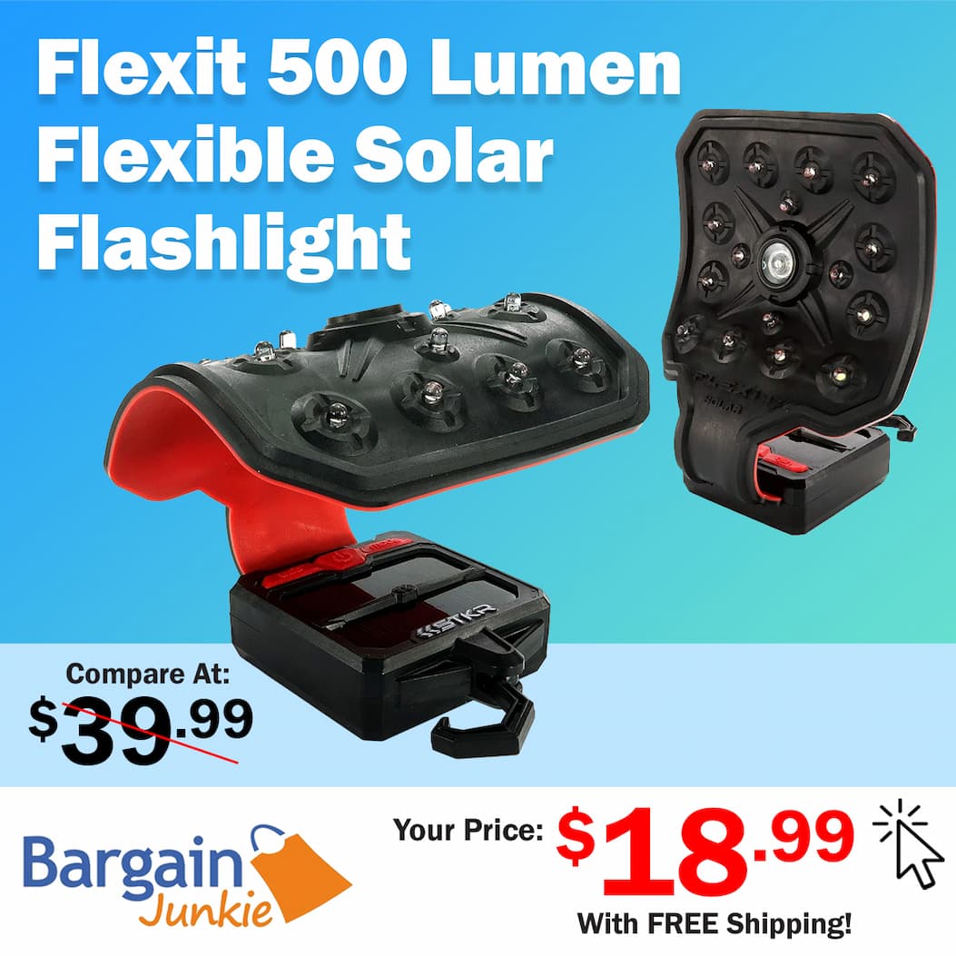 https://www.bargainjunkie.com/products/flexit-solar-flashlight-500-lumens-flexible-usb-and-solar-rechargeable-flashlight