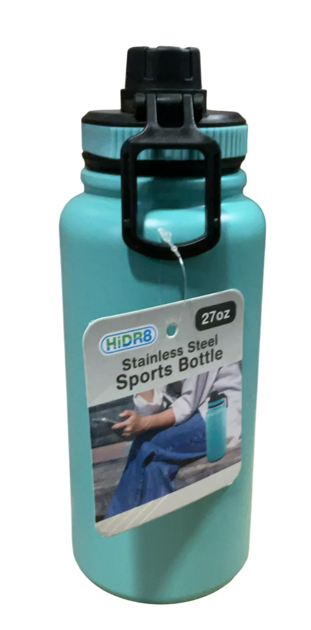 Image of HiDR8 27 oz Stainless Steel Sports Bottle, Turquoise
