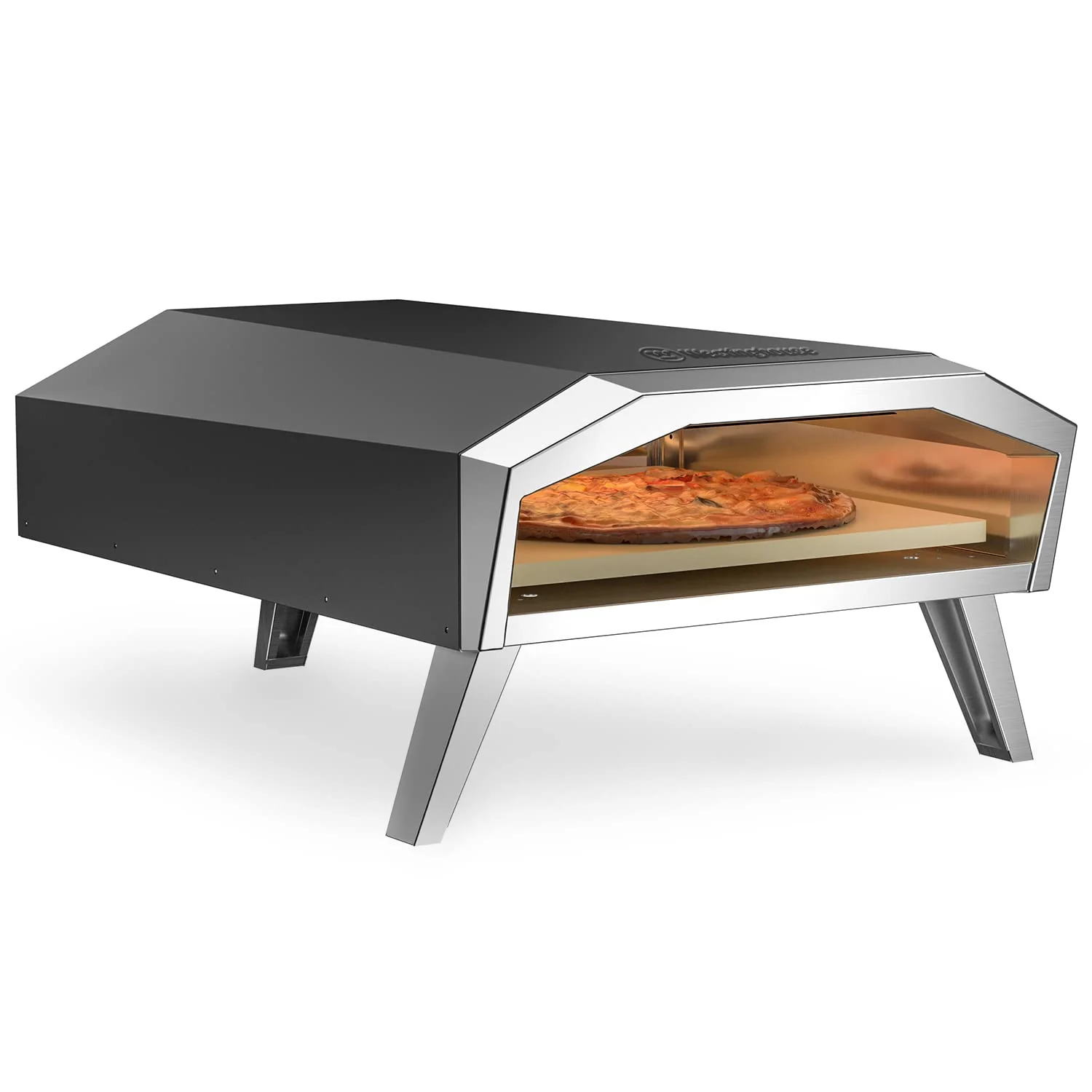 Image of Westinghouse 13-Inch Gas Pizza Oven No Rotation Stone - 1000F High-Heat, Portable Gas-Powered Design, Folding Legs, Adjustable Heat Control, Fast & Crispy Wood-Fired-Style Pizzas