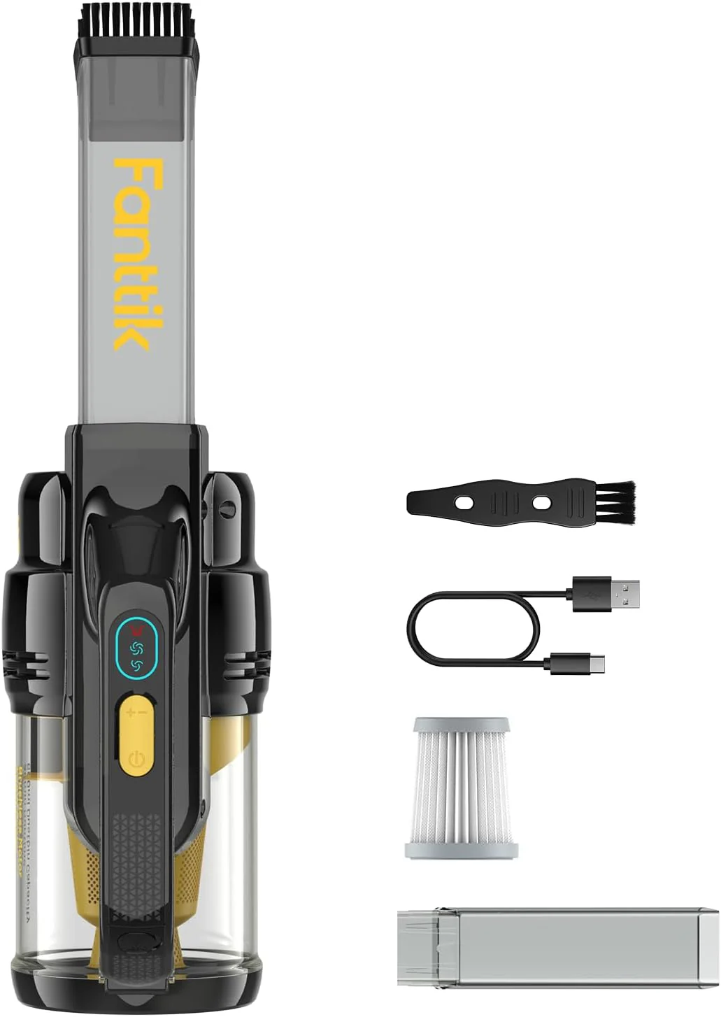 Image of Fanttik Cruise V9 Car Vacuum Cleaner High Power, 15000Pa Handheld Vacuum Cordless with Extension Tube & LED Display & Light, RobustClean Portable Mini Vacuum for Home Car Cleaning