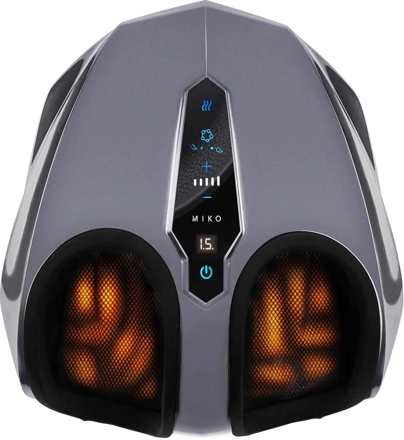 Image of Miko Shiatsu Foot Massager with Heat Kneading and Rolling and Pressure Settings - 2 Wireless Remotes, Charcoal Gray