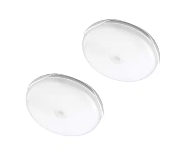 Image of Indoor Battery Powered Motion Activated 30 Lumen LED Puck Light, White (2-Pack)