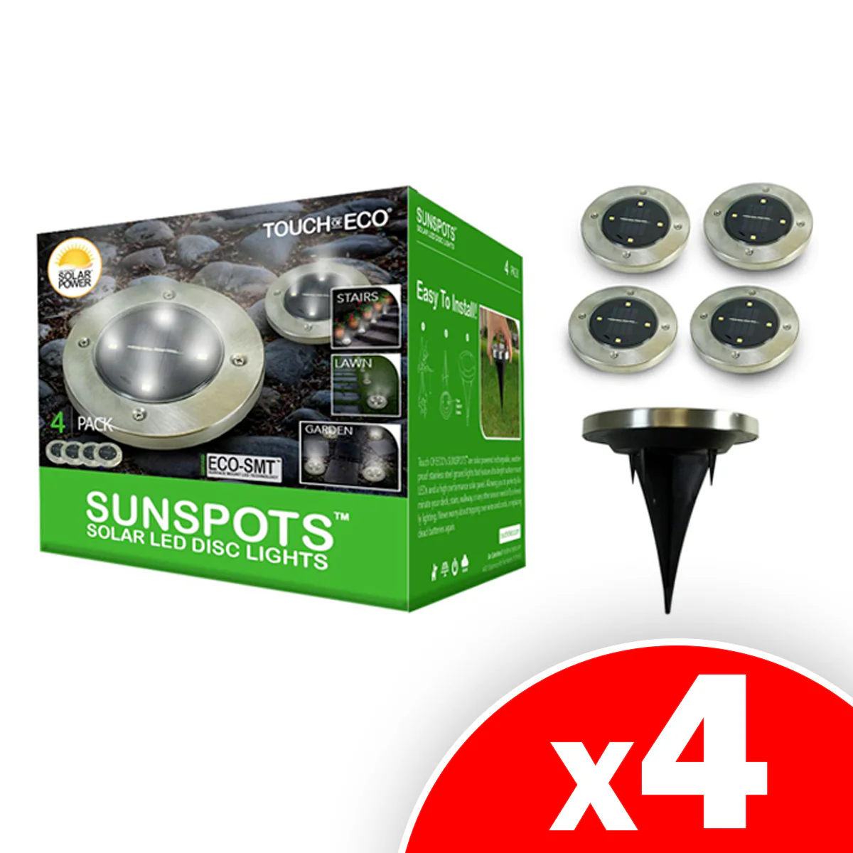 Image of Touch Of ECO Solar SUNSPOT 16-Pack Disc Lights