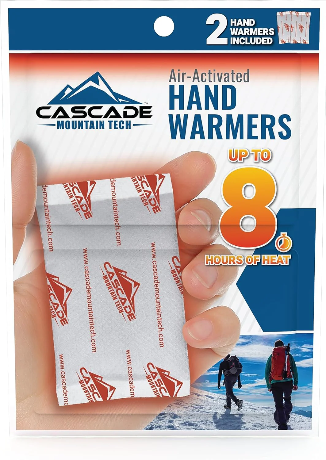 Image of Cascade Mountain Tech Extra Long Lasting Air-Activated Hand Warmers Value Pack - Up to 8 Hours of Heat (40-Pack)
