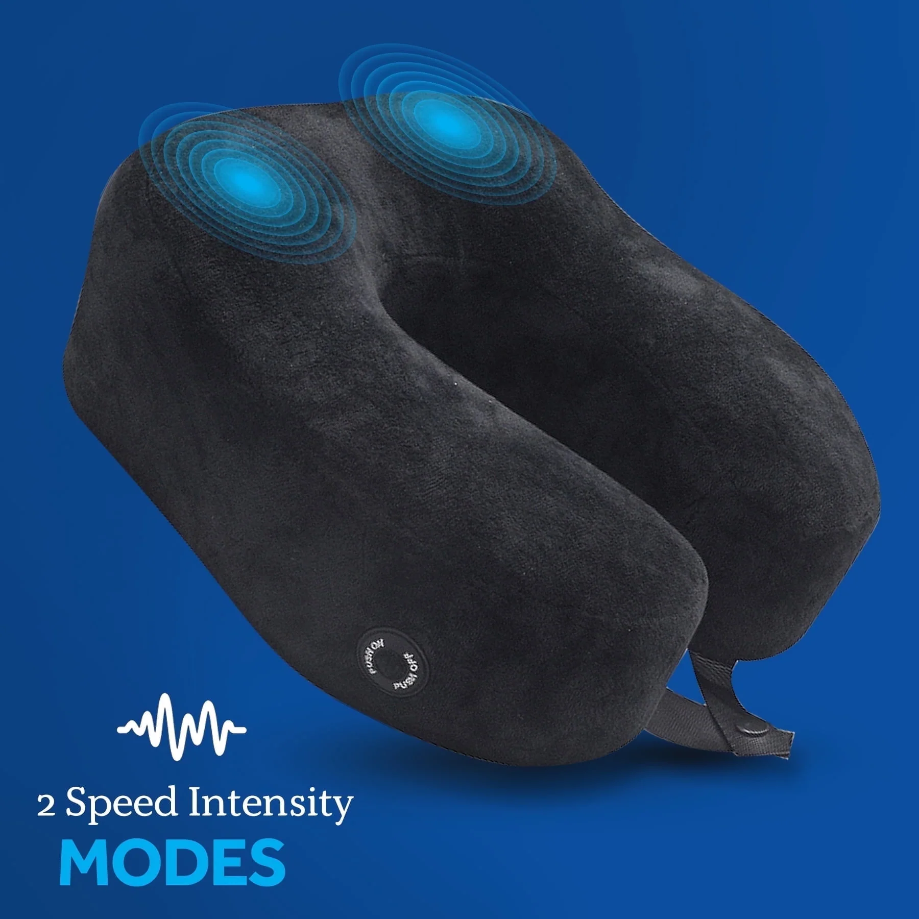 Image of Sealy Neck Massager Plush Pillow for Neck & Shoulder Pain Relief, U-Shaped, Black