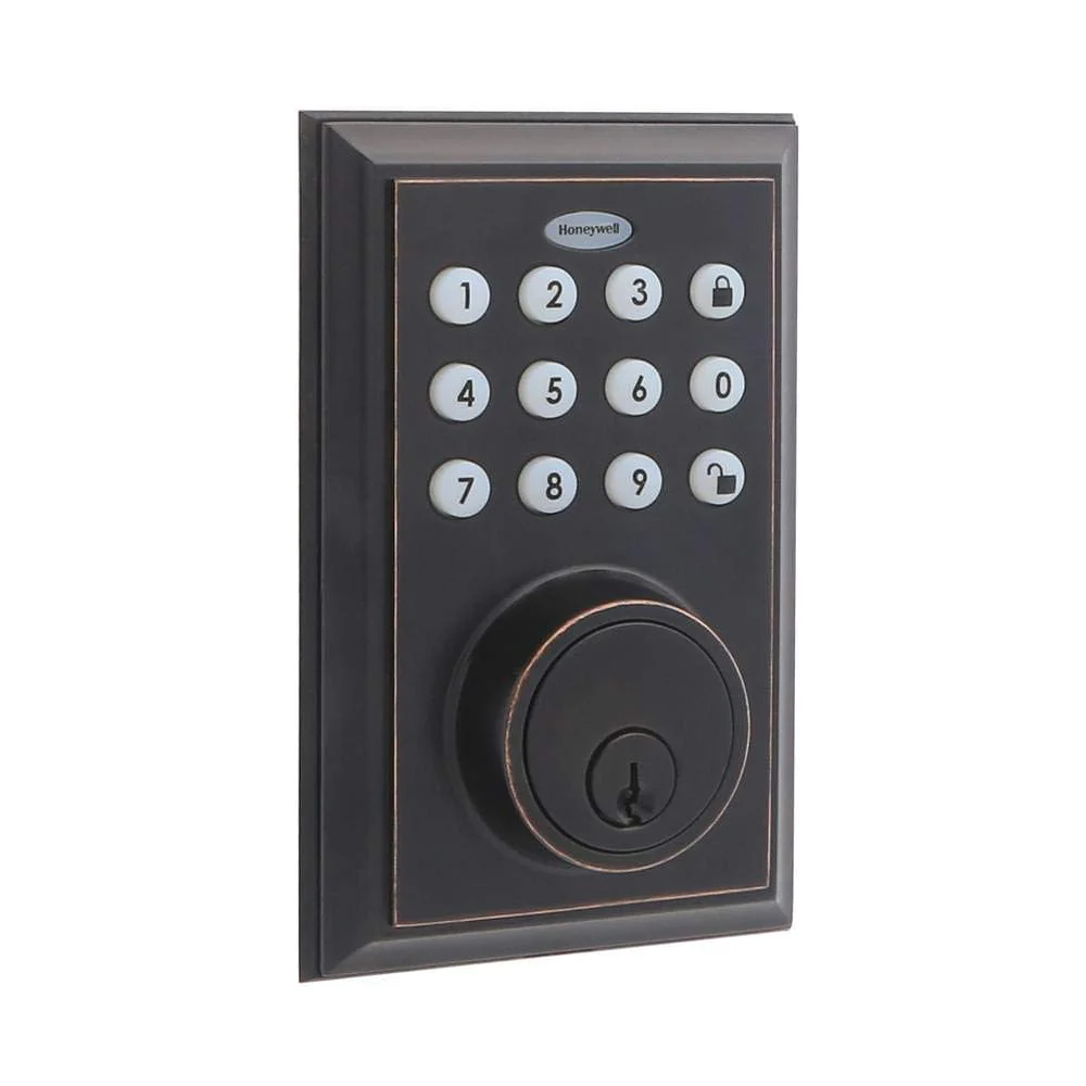 Image of Honeywell Bluetooth Enabled Digital Deadbolt Door Lock With Keypad, Oil Rubbed Bronze