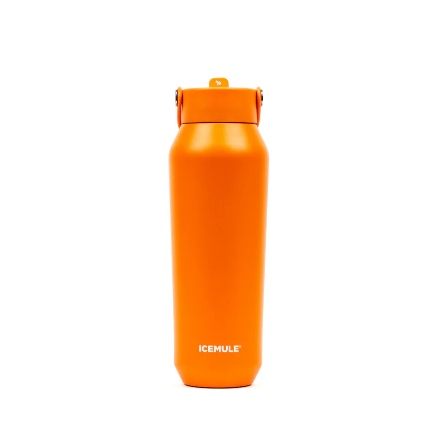 Image of ICEMULE 32oz Sports Bottle, Vacuum Insulated, Pro Grade Stainless Steel, Blaze Orange
