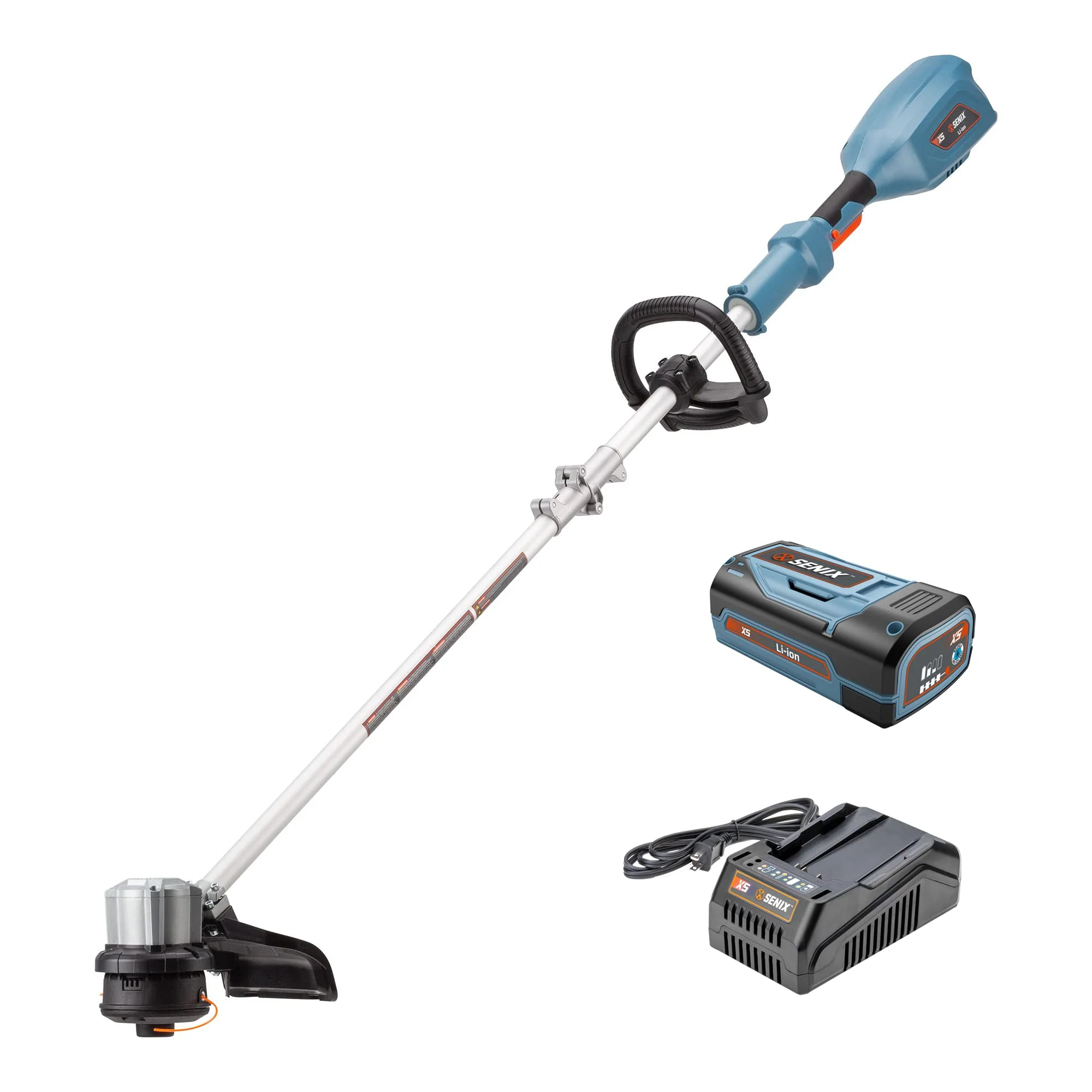 Image of SENIX X5 58 Volt Max* Cordless Brushless Grass Trimmer and Edger Lawn Tool, Straight Shaft, 13-Inch Max Cutting Width, Bump Feed, 2.5 Ah Battery and Charger Included (GTSX5-M)