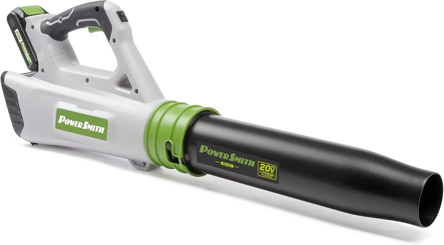 Image of PowerSmith 20V Cordless Leaf Blower with Battery and Charger - 85 MPH, 310 CFM, 2.8 Diameter Blower Tube (PBL120J)
