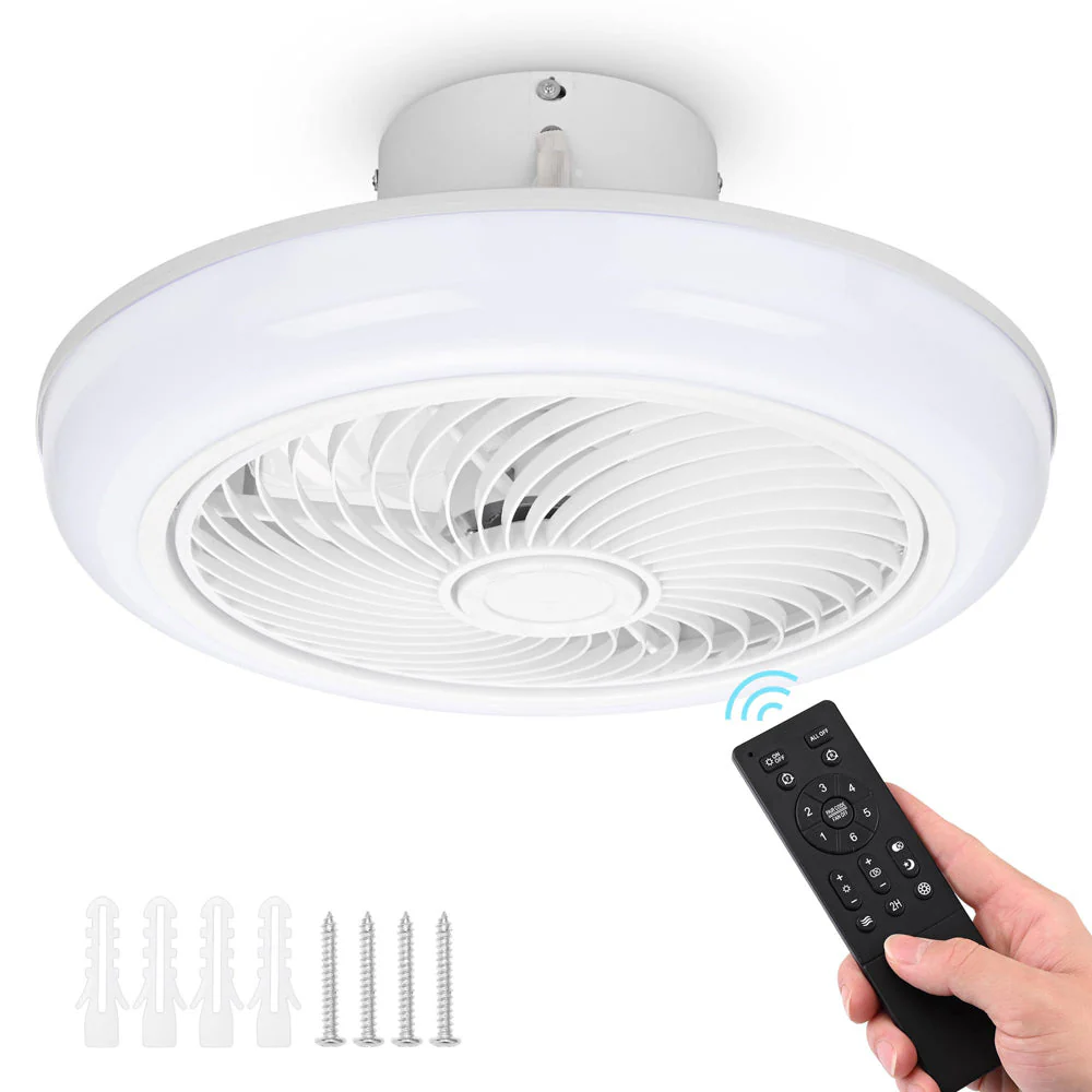 Image of Yescom 18" Enclosed Ceiling Fan with Light Remote APP Control