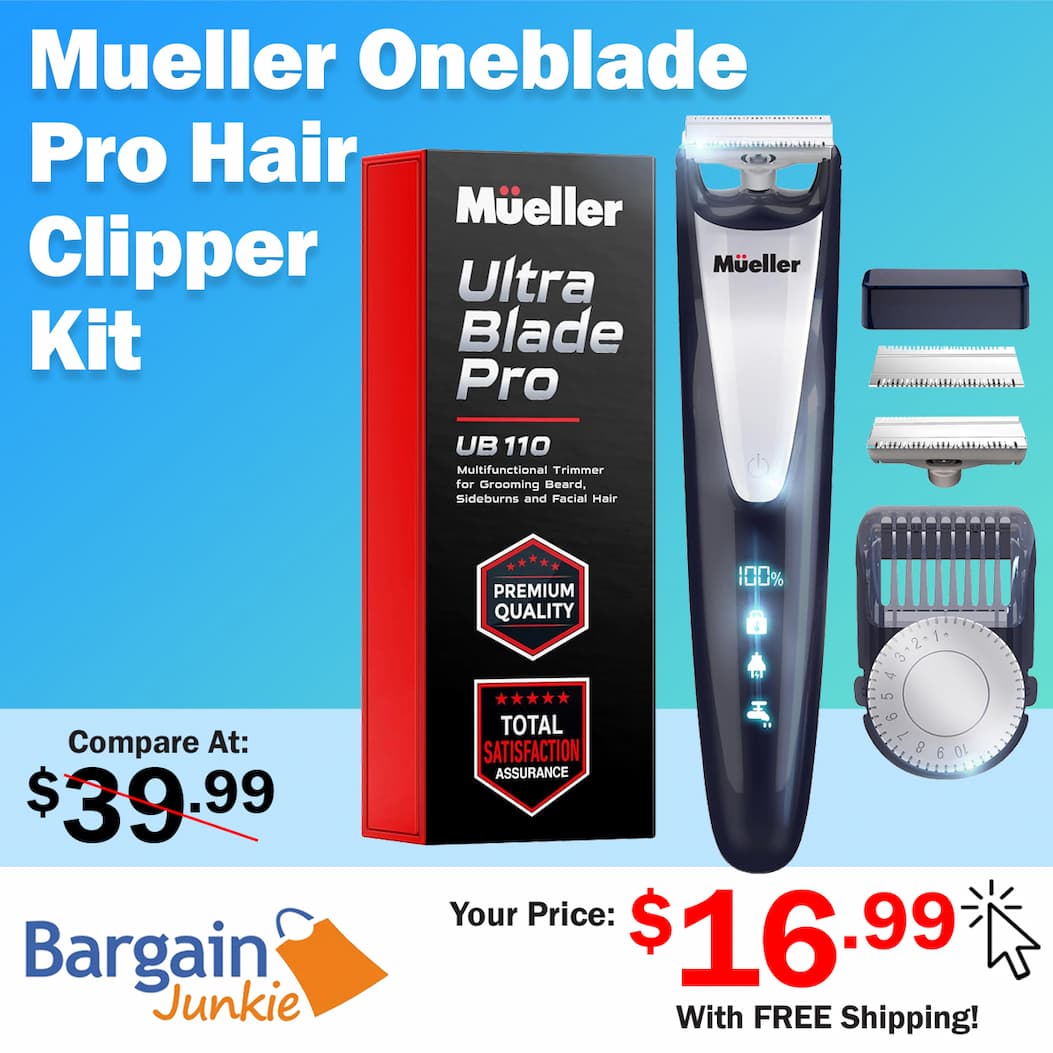 https://www.bargainjunkie.com/products/mueller-pro-grooming-ultraoneblade-trimmer-for-men-beard-and-mustache-electric-razor-cordless-waterproof-adjustable-hair-length-and-battery-indicator-for-precision-grooming
