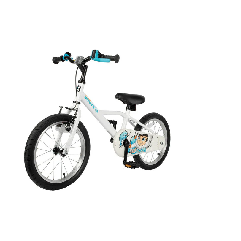 Image of Btwin 100 Frosty Blue Hybrid Bike 16" Kids 3'7" to 4'0"