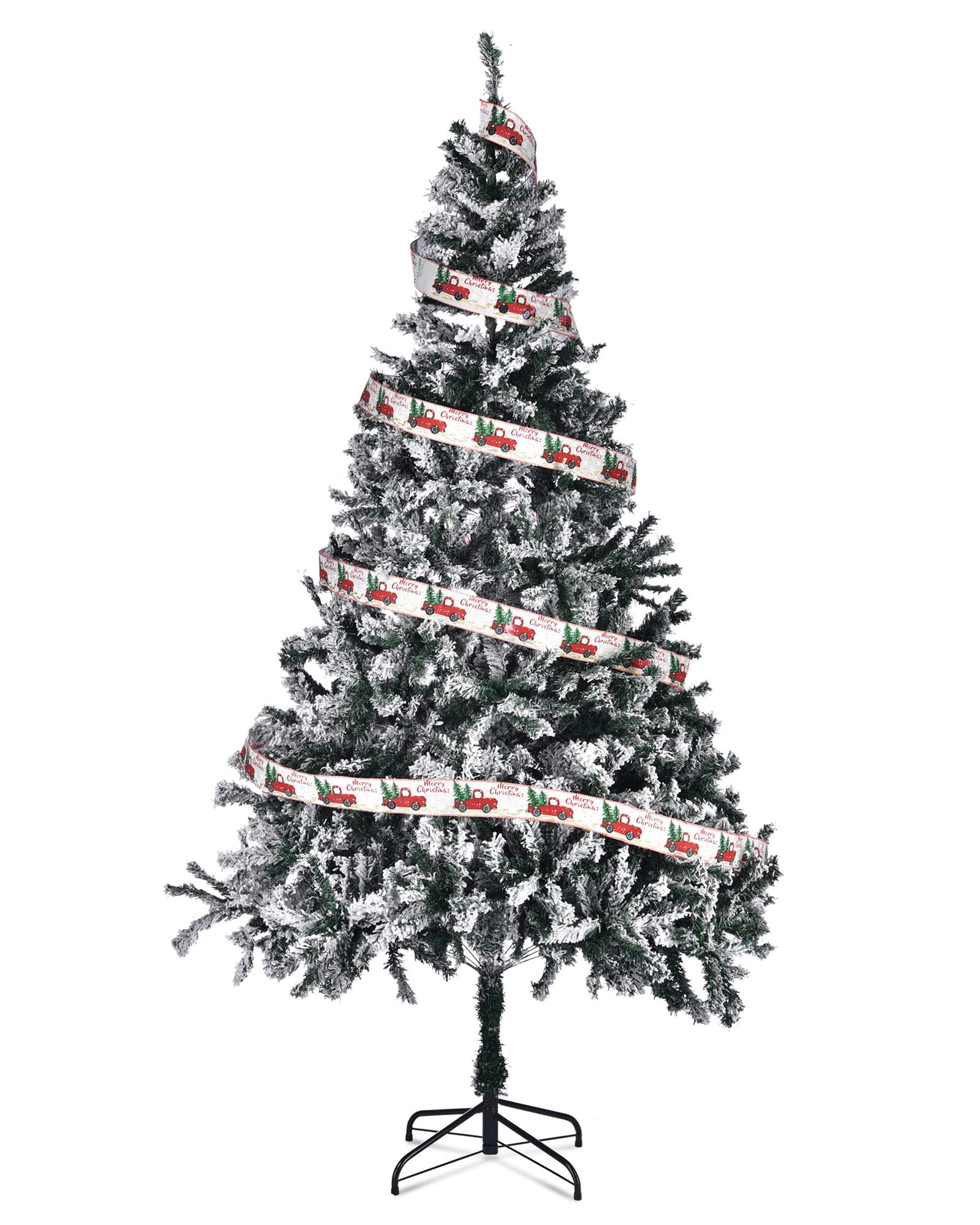 Image of Yescom 7.5 feet White Flocked Christmas Tree
