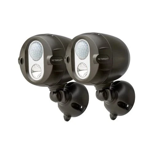 Image of Mr Beams MBN352 Networked LED Wireless Motion Sensing Spotlight System with NetBright Technology, 2-Pack, Brown