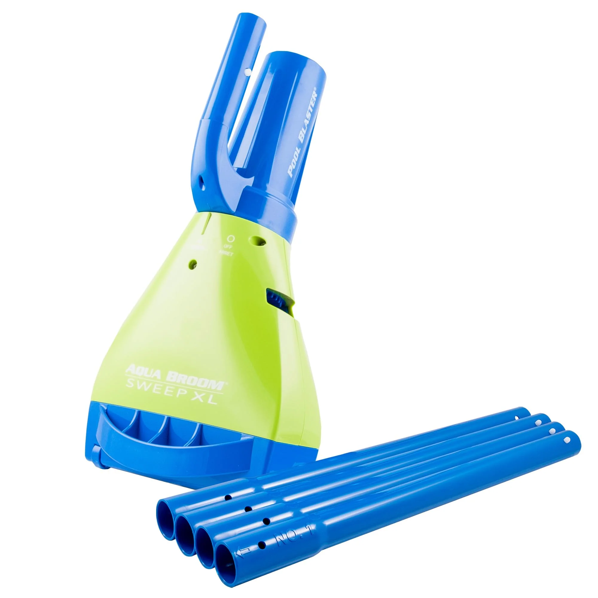 Image of POOL BLASTER Aqua Broom Sweep XL Cordless Rechargeable Pool Vacuum for Hot Tub, Spa & Spot Cleaning in Above Ground & Inground Pools, 40 Min Run Time, Pole Set, Battery-Powered