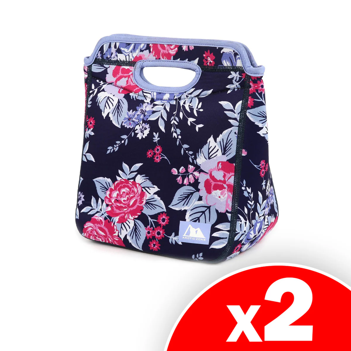 Image of Arctic Zone Neoprene Zaza Lunch Tote, Midnight Toss Floral, 2 Pack
