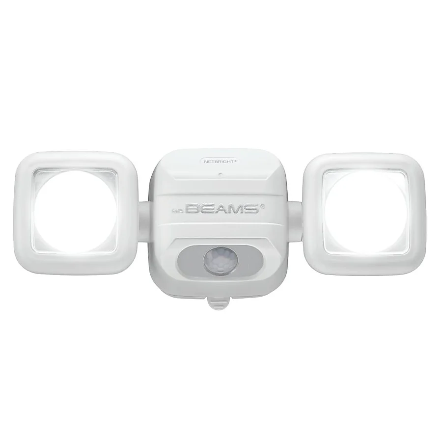 Image of Mr Beams 120-Degree Battery-operated LED White 2-Head Motion-Activated Flood Light 500-Lumen, 1-Pack