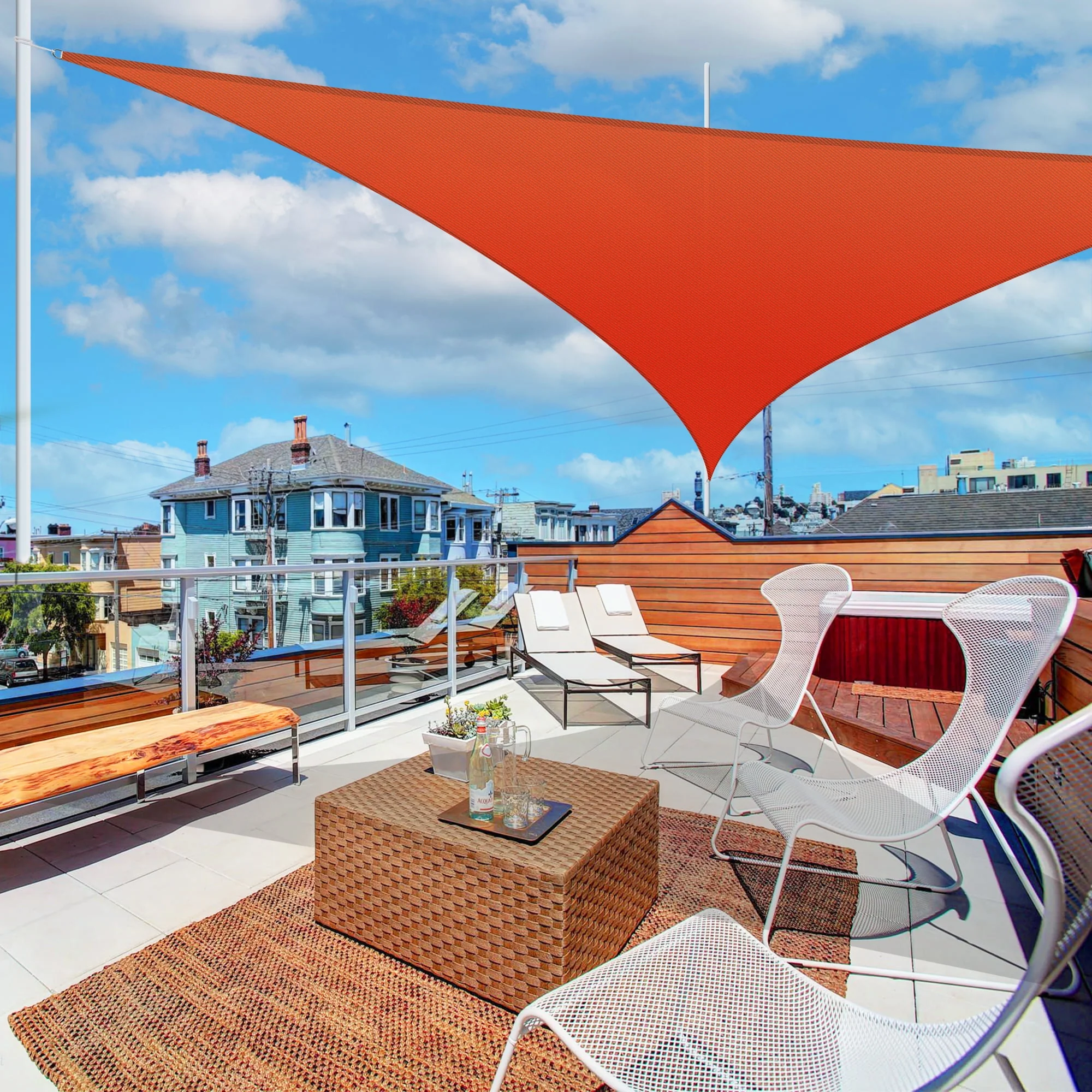 Image of Yescom 25FT Triangle Sun Shade Sail Canopy 97% UV Block Outdoor