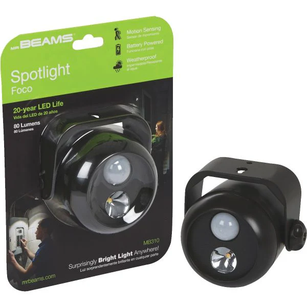 Image of 80 Lumen Wireless Battery Powered Motion Sensing LED Mini Spotlight, 1-Pack Brown