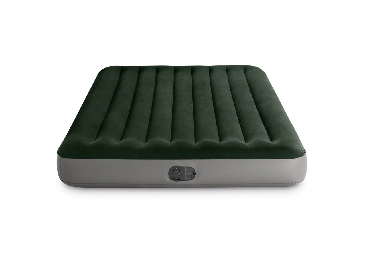 Image of Intex 66103WL 10in Queen Durabeam Prestige Air Mattress Bed with Internal Fastfill USB Powered Pump
