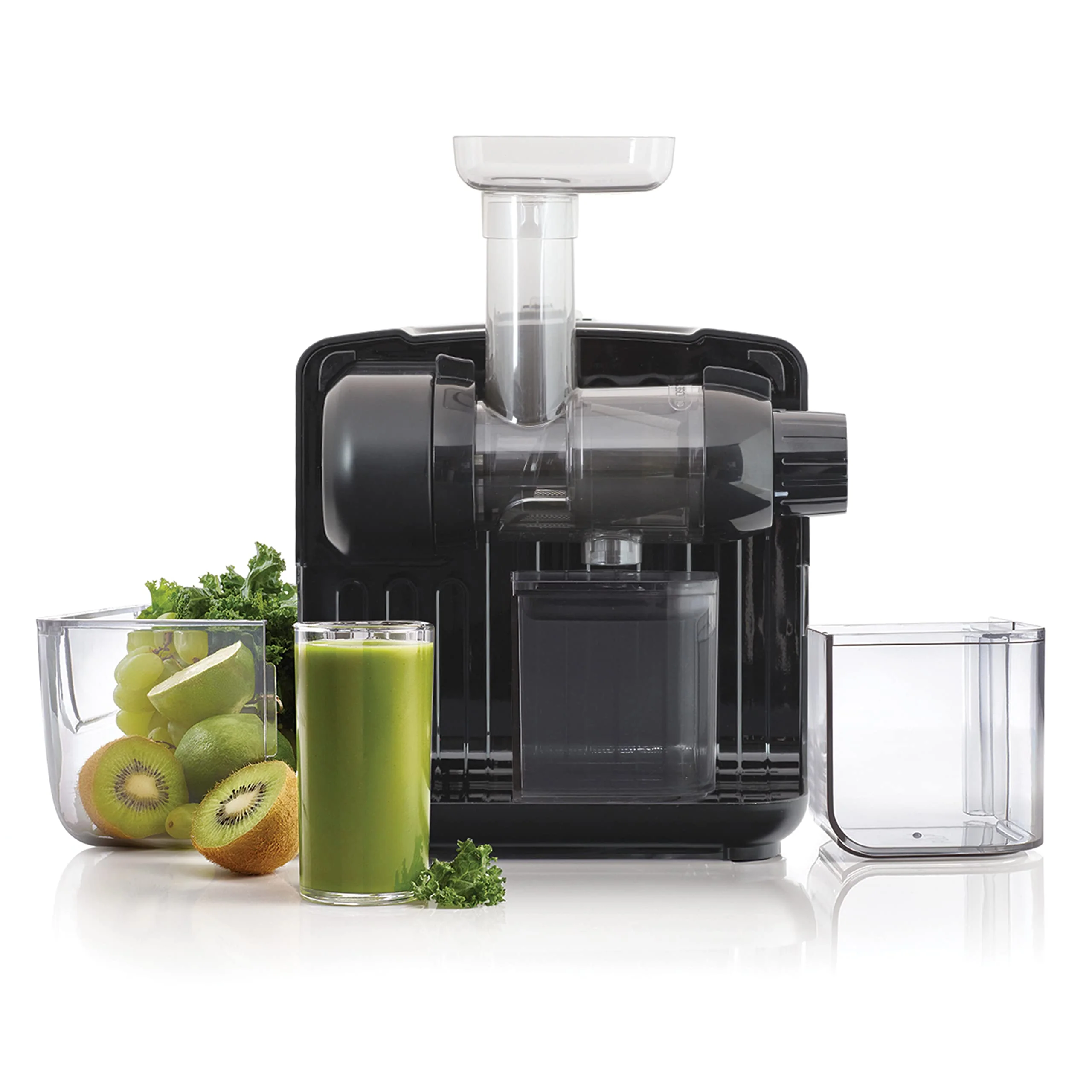 Image of Omega Cold Press 365 Masticating Slow Juicer and Nutrition System with On-Board Storage, in Matte Black (JCUBE2MB13)