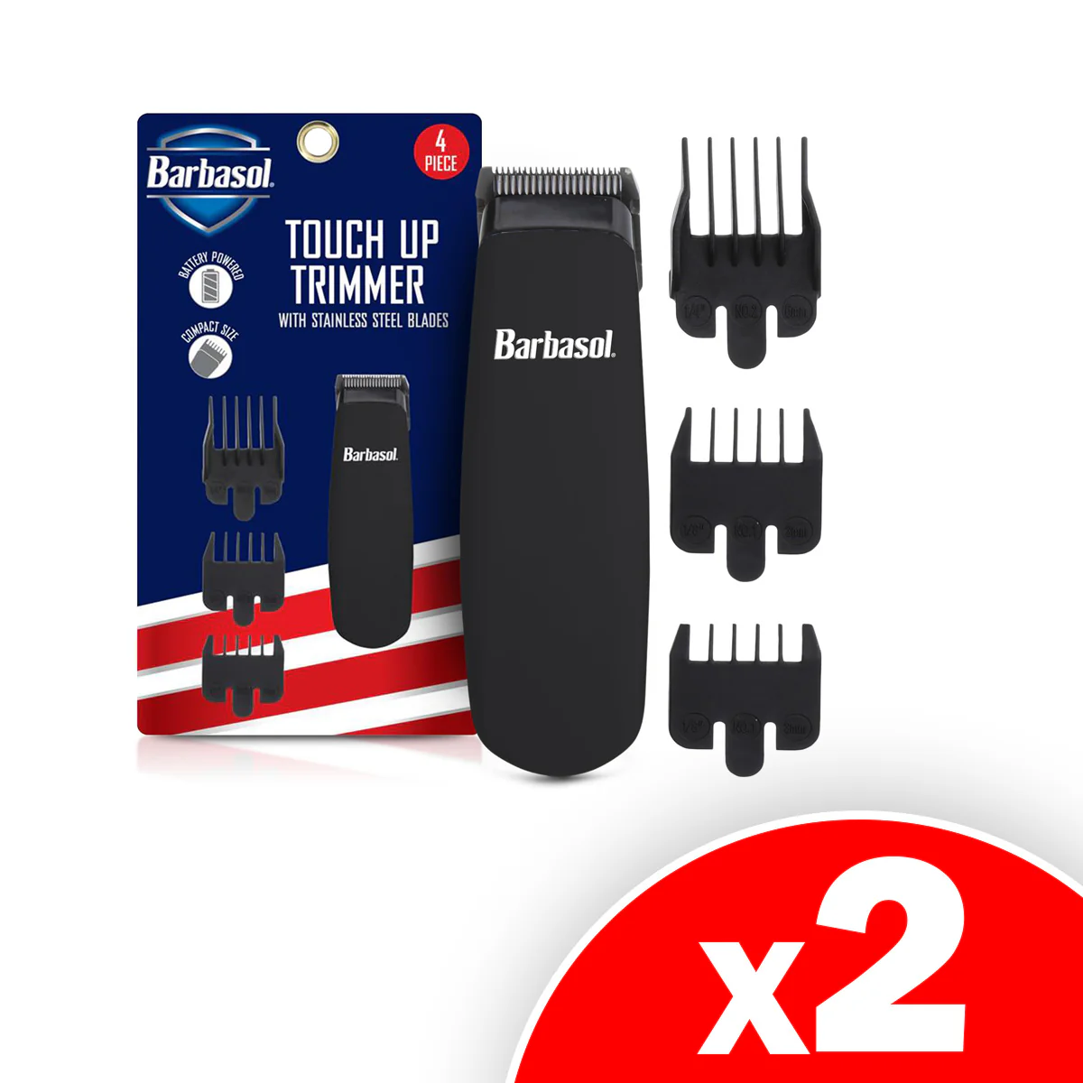 Image of Barbasol Touch Up Trimmer for Men, Battery Operated 2 Pack