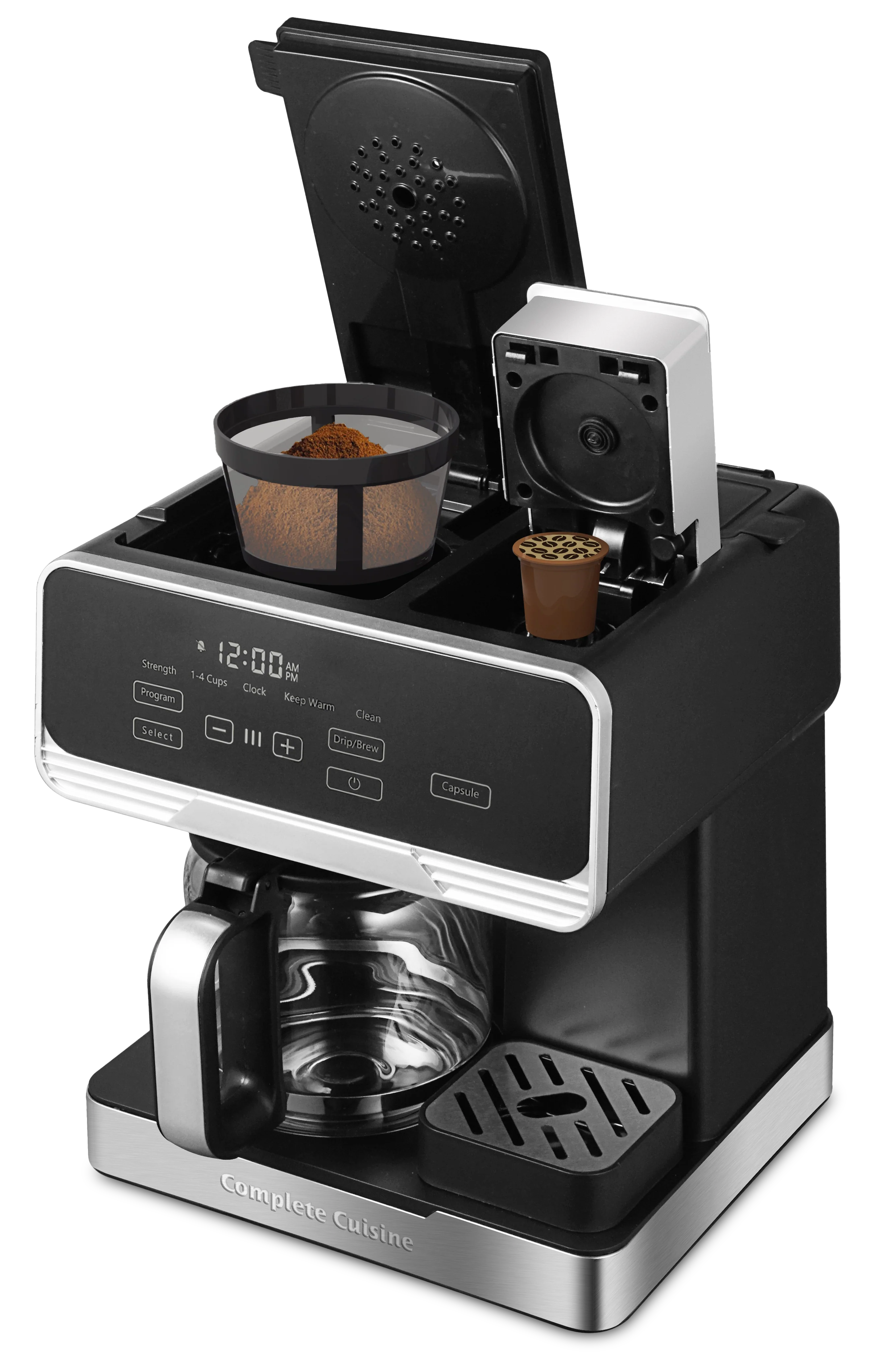 Image of Complete Cuisine 2-in-1 Programmable 12 Cup Coffee Maker, Pod & Ground