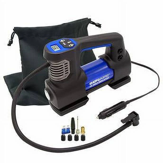 Image of Bon-Aire 12V Analog Pressure Gauge Tire Inflator-Black