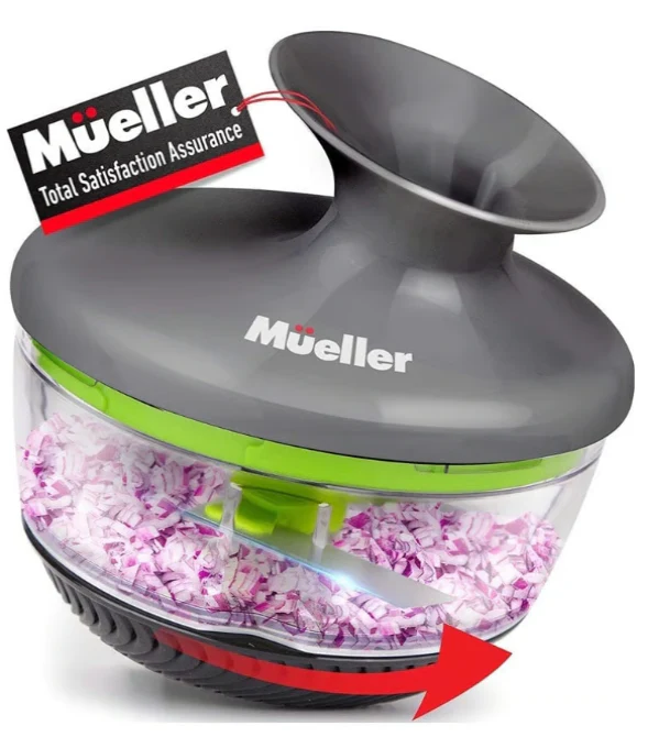 Image of Mueller Austria Rolling Chopper, Shaker, Mixer, Cutter, Slicer, Zester Pro - Strongest - 30% Heavier Duty Multi Vegetable-Fruit-Spice-Kitchen Tool/Utensil, L