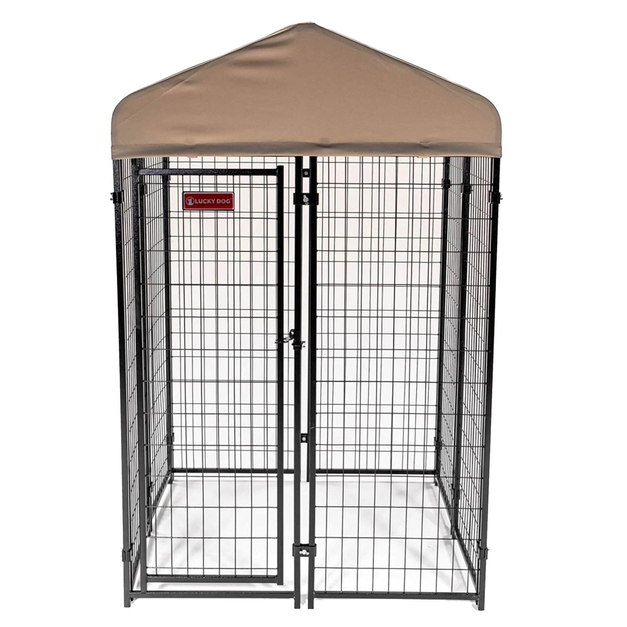 Image of Lucky Dog STAY Series 4 x 4 x 6 Foot Roofed Steel Frame Studio Dog Kennel