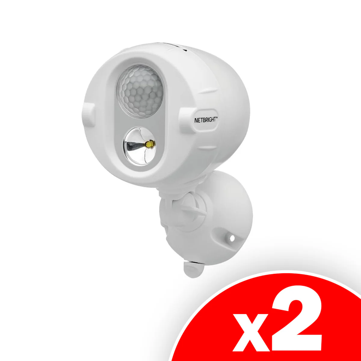 Image of Mr. Beams MBN340 200-Lumen Networked LED Wireless Motion Sensing Spotlight System with Net Bright Technology, White, 2 Pack