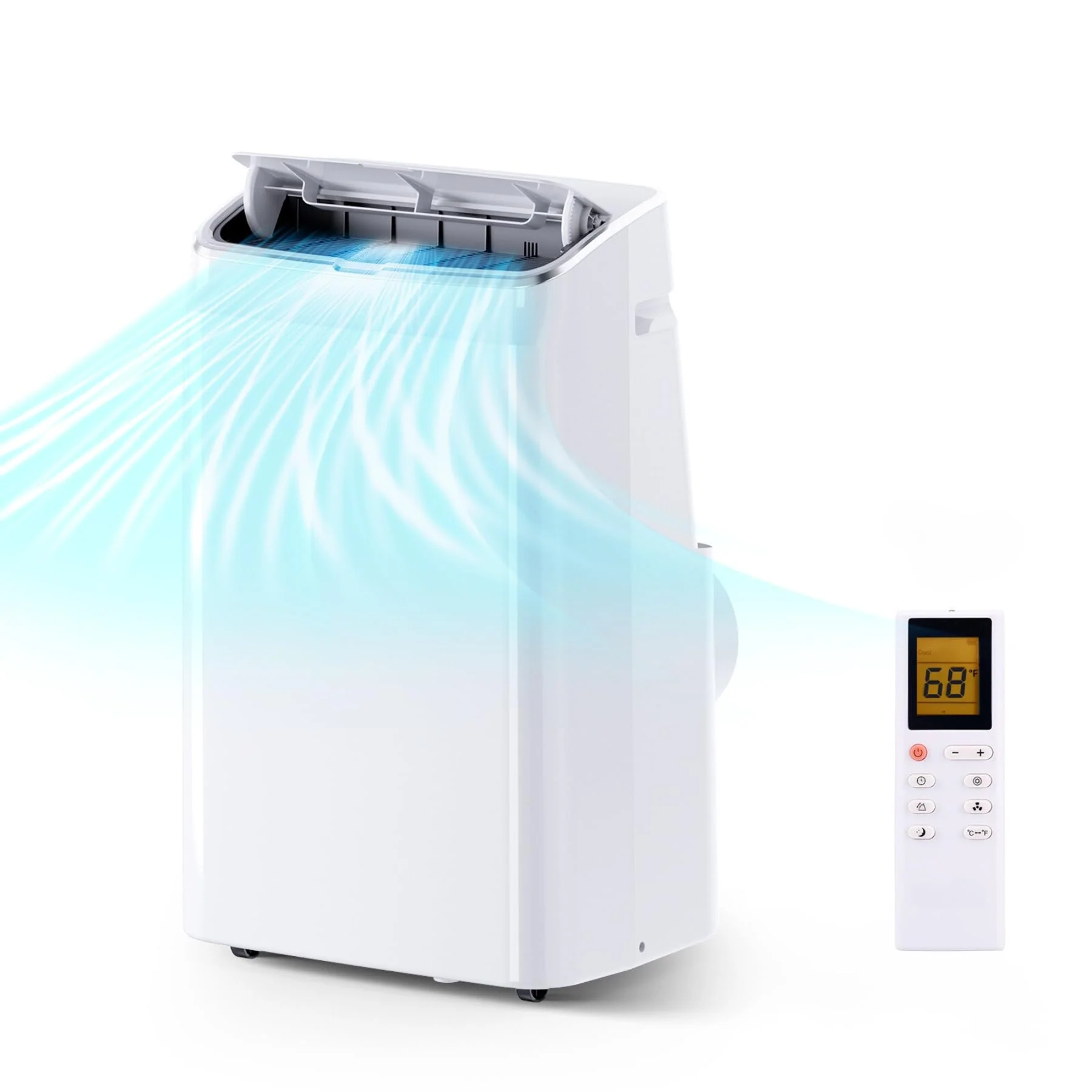 Image of 10,800 BTU Portable Air Conditioner, Portable AC Unit with Built-in Dehumidifier and Cooling Fan for Room up to 400 sq.ft., 24 Hour Timer, Remote Control & Window Mount Kit, White