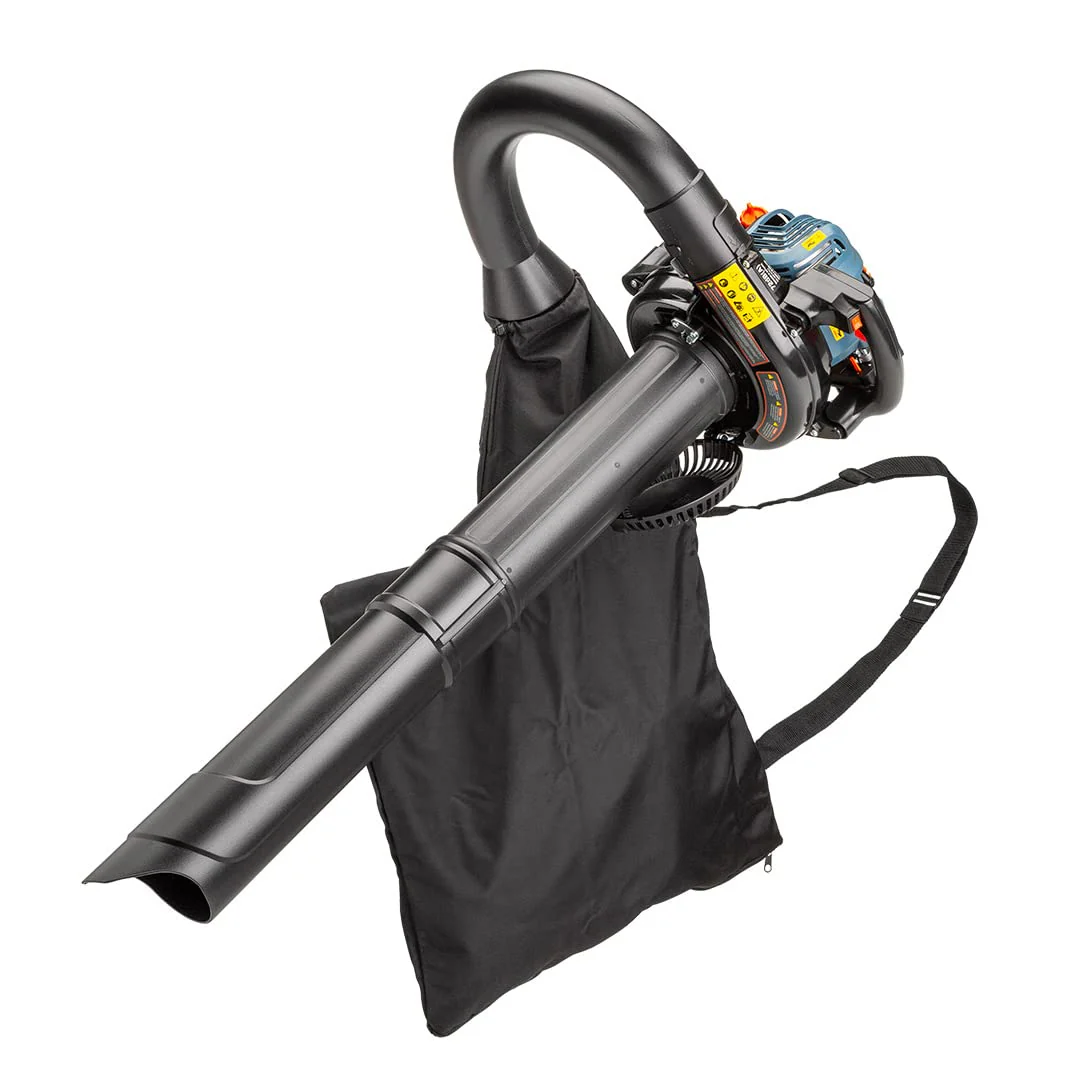 Image of SENIX 4QL 31 cc 4-Cycle Handheld Gas Powered Leaf Blower and Vac for Lawn Care, Up to 550 CFM and 127 MPH, Light Weight, Dual Grip Handle, BLV4QL-M, Blue