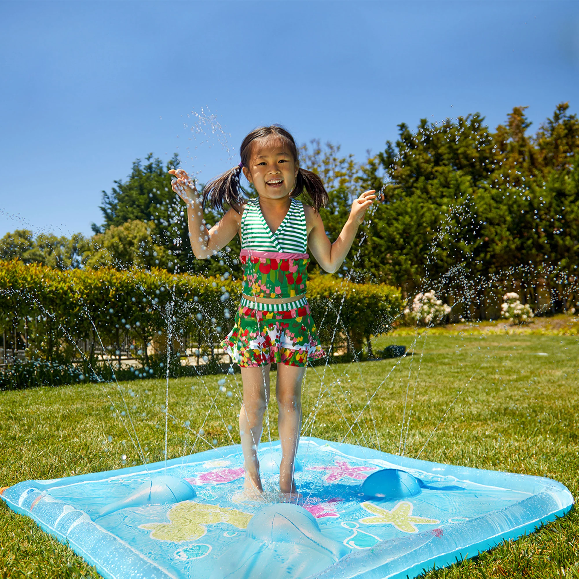 Image of Wham-O Backyard Sea Creature Printed Children's Splash Pad with Inflatable Rim
