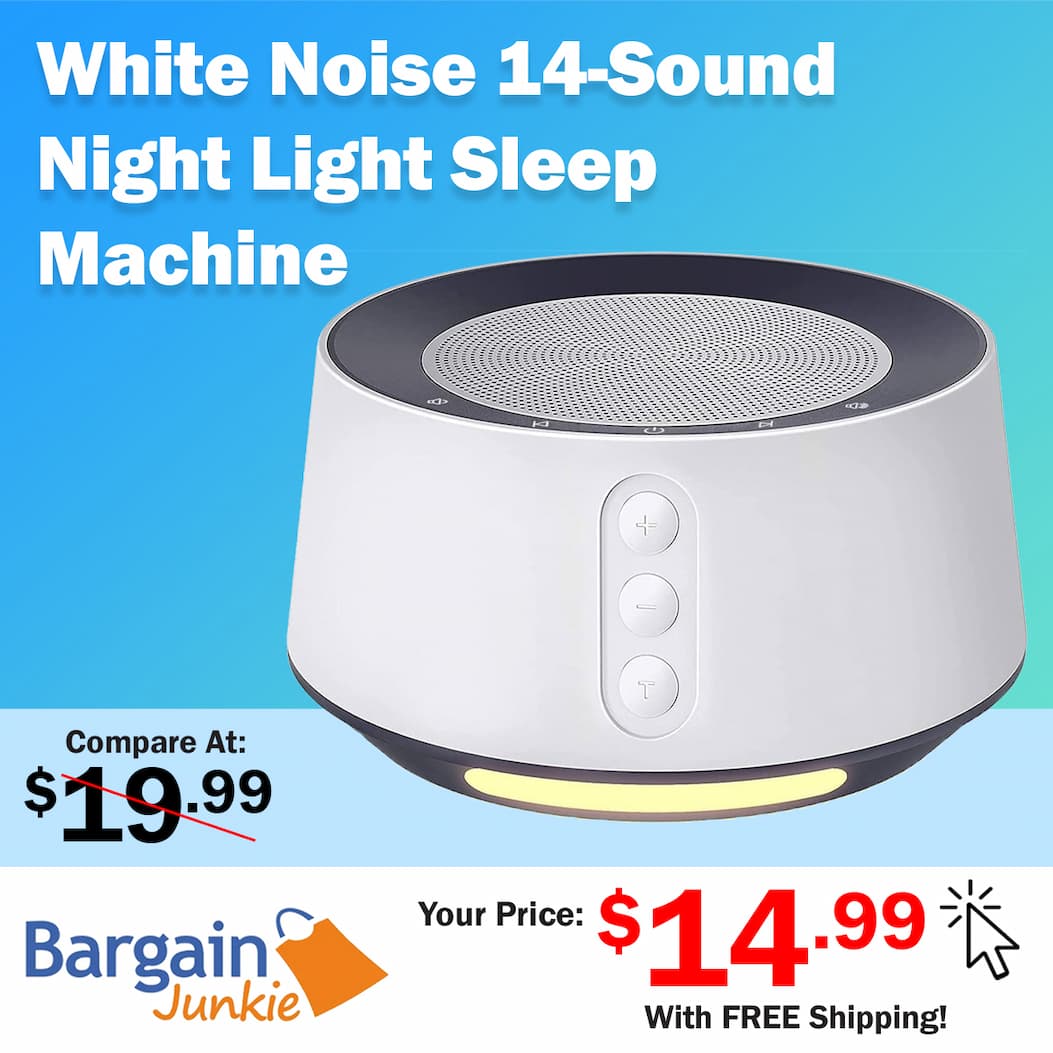https://www.bargainjunkie.com/products/white-noise-sound-machine-adjustable-baby-night-light-for-sleeping-14-high-fidelity-sleep-machine-soundtracks-timer-and-memory-feature-white-with-power-adapter