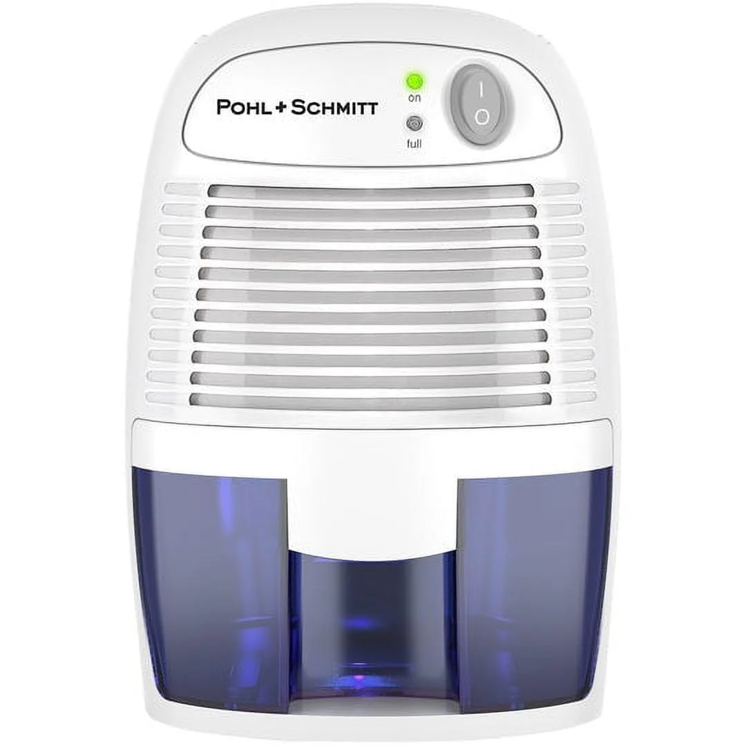 Image of Pohl Schmitt Electric Dehumidifiers for Home, 2200 Cubic Feet (225 sq ft) Portable Compact 17 oz Capacity Mini Quiet Dehumidifier for Bedroom, Bathroom, RV, Laundry Room or Closet White