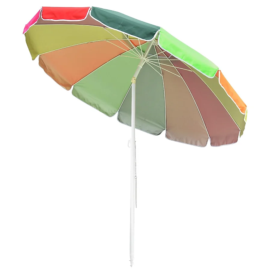 Image of Yescom Rainbow Beach Umbrella Tilt 8 ft 12-rib w/ Anchor