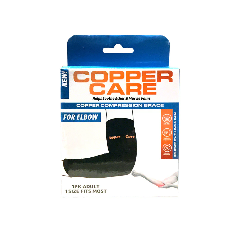 Image of Copper Care Compression Elbow Brace/ Black Adult 1pk, 1 Size Fits Most