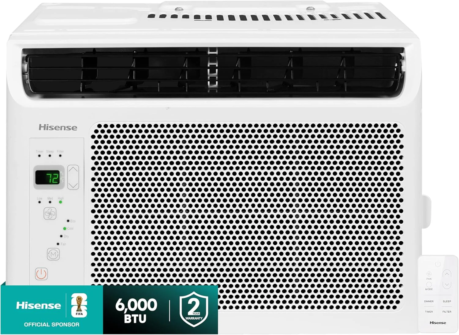Image of Hisense 6,000 BTU Window Air Conditioner, Easy Installation, Ultra Quiet, Easy-to-install Window Kit Included, Cool Only